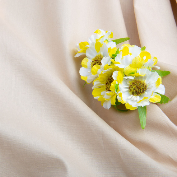 Тканина котон поплін V-1021 св/беж, фото 3