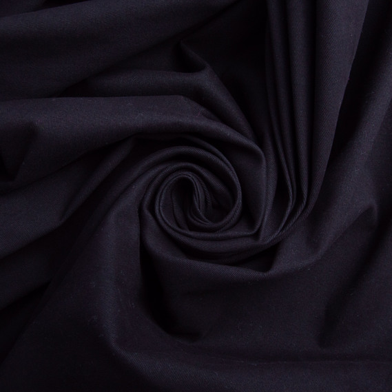 Plain cotton suit fabric, 150 cm wide, 245 g/m² V-1001 чорний, фото 1