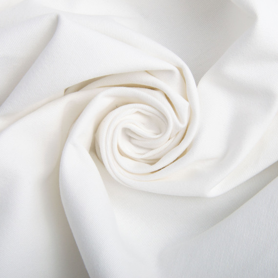 Тканина костюмна котон однотонний, 150 см, 245 гр/м2 V- 1002 молоко, фото 1