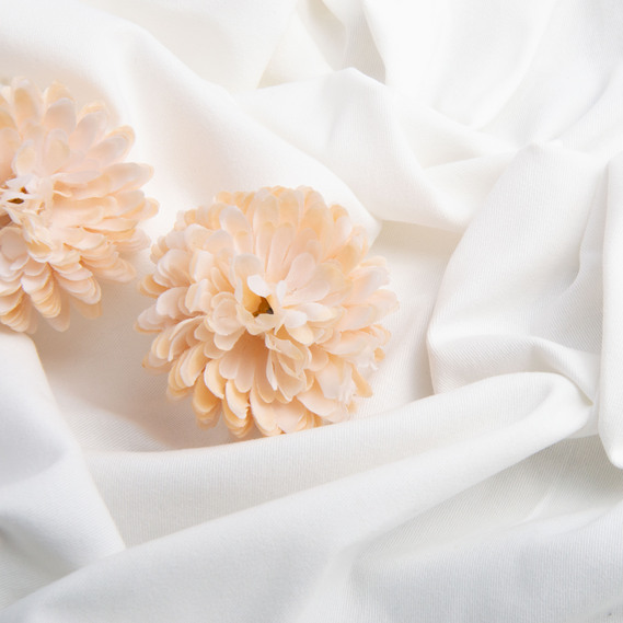 Тканина костюмна котон однотонний, 150 см, 245 гр/м2 V- 1002 молоко, фото 3