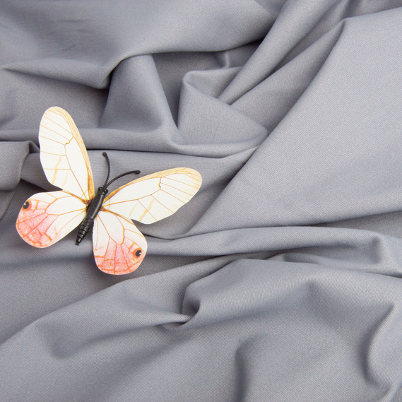 Ткань костюмная коттон однотонный, 150 см, 245 гр/м2 V- 1301 сірий, фото 3