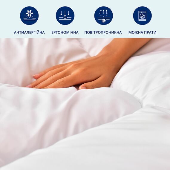 Одеяло зимнее полуторное 140х210 см IDEIA искусственный пух, для отелей, дома, теплое одеяло белое, аналог пуха, антиаллергенное, фото 5