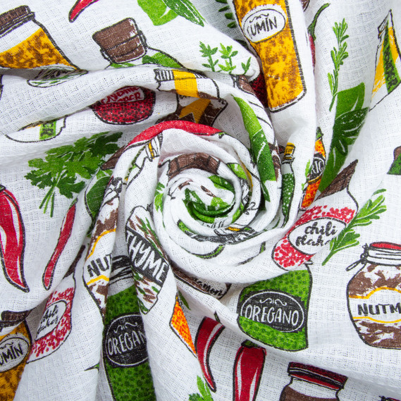 Тканина рушничкова вафельна Спеції біла, фото 1