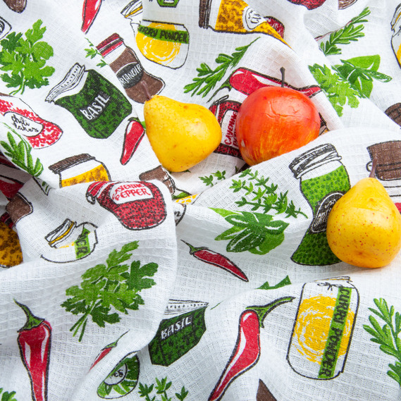 Тканина рушничкова вафельна Спеції біла, фото 3