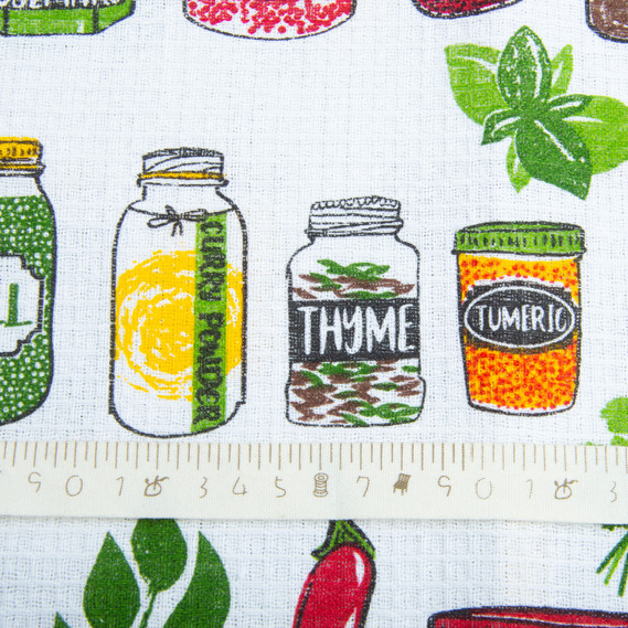 Тканина рушничкова вафельна Спеції біла, фото 4