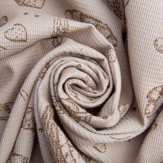 Waffle towel fabric Rye bread, фото 1