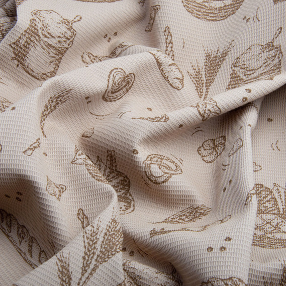Waffle towel fabric Rye bread, фото 2