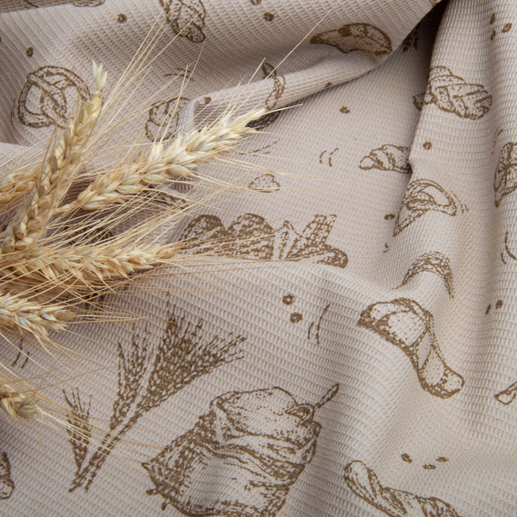 Waffle towel fabric Rye bread, фото 4
