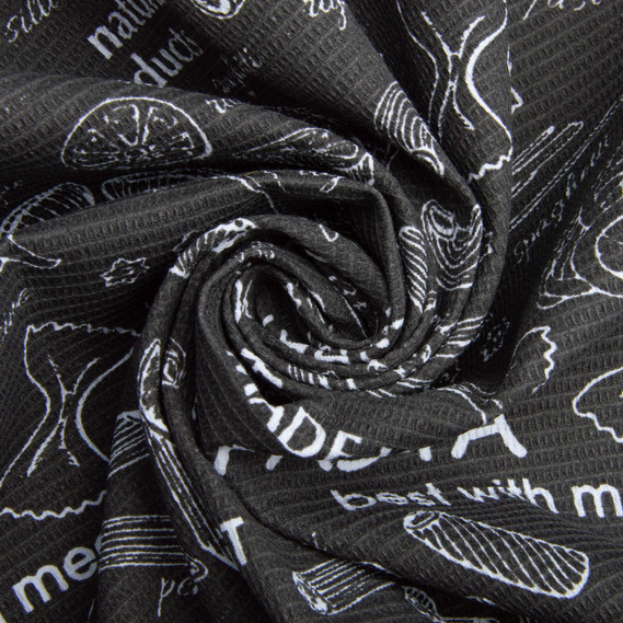 Тканина рушничкова вафельна Паста графіт, фото 1