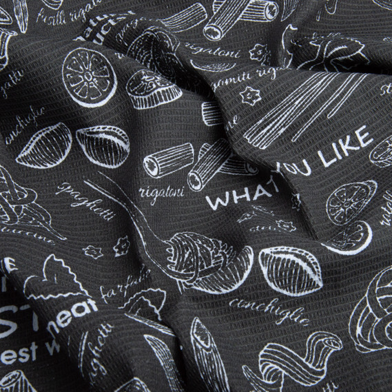 Тканина рушничкова вафельна Паста графіт, фото 2