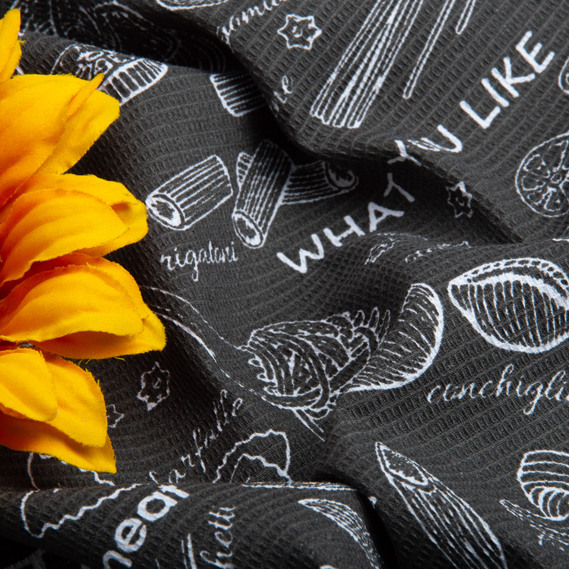 Тканина рушничкова вафельна Паста графіт, фото 4