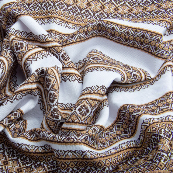 Тканина декоративна Анастасія з орнаментом бежева, етнічний візерунок, фото 2 Тканина декоративна Анастасія з орнаментом бежева, етнічний візерунок, фото 2