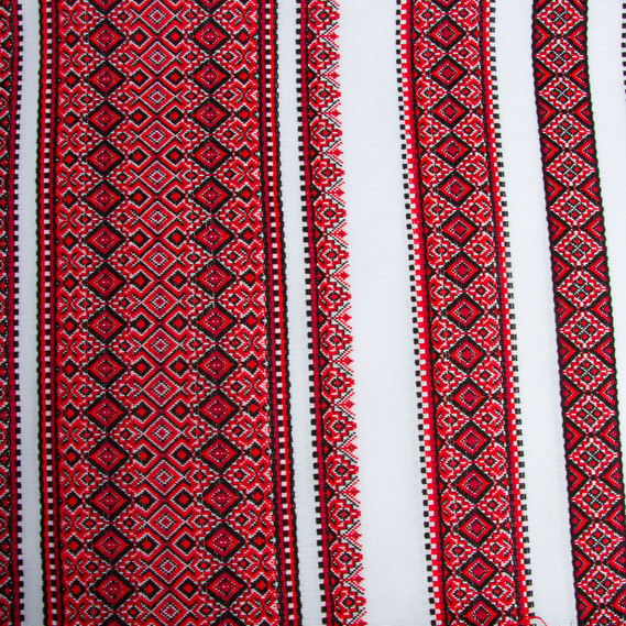 Тканина декоративна Анастасія з орнаментом червона етнічний візерунок, фото 3 Тканина декоративна Анастасія з орнаментом червона етнічний візерунок, фото 3