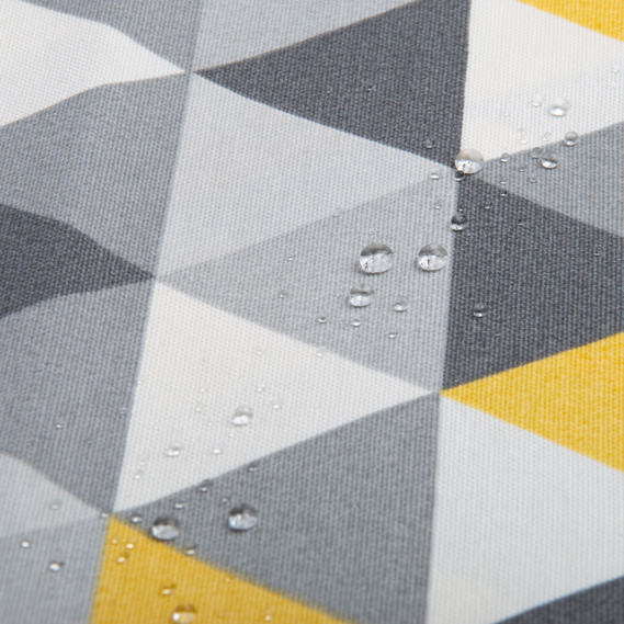 Ткань декоративная Трикутники хлопок с водоотталкивающей пропиткой для скатертей, штор, декора
 V-2 жовто сіра, фото 2 Ткань декоративная Трикутники хлопок с водоотталкивающей пропиткой для скатертей, штор, декора
 V-2 жовто сіра, фото 2