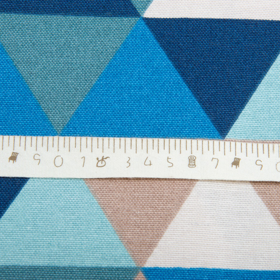 Тканина декоративна Трикутники бавовна з водовідштовхувальним просоченням для скатертин, штор, декору V-07 блакитна, фото 4