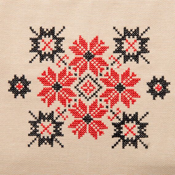 Фартук универсальный с этно вышивкой и карманом, водоотталкивающий, хлопок, большой размер, для женщин и мужчин. беж, фото 6