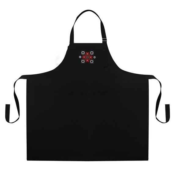 Фартук универсальный с этно вышивкой и карманом, водоотталкивающий, хлопок, большой размер, для женщин и мужчин. чорний, фото 1 Фартук универсальный с этно вышивкой и карманом, водоотталкивающий, хлопок, большой размер, для женщин и мужчин. чорний, фото 1