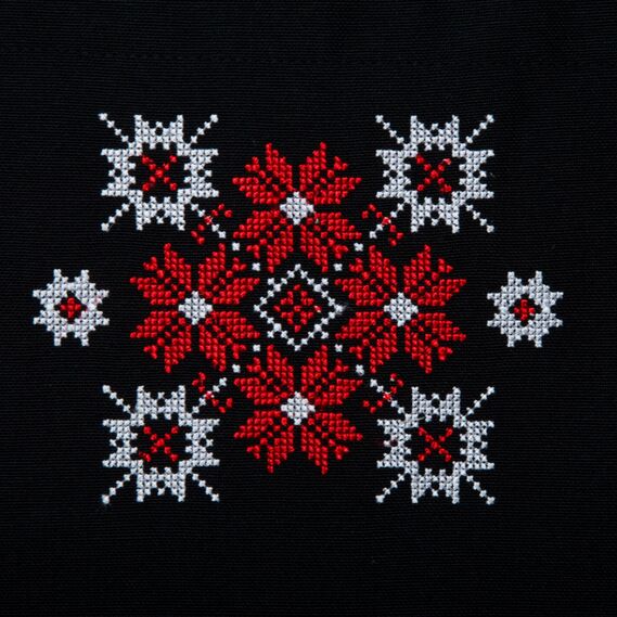 Фартук универсальный с этно вышивкой и карманом, водоотталкивающий, хлопок, большой размер, для женщин и мужчин. чорний, фото 6 Фартук универсальный с этно вышивкой и карманом, водоотталкивающий, хлопок, большой размер, для женщин и мужчин. чорний, фото 6