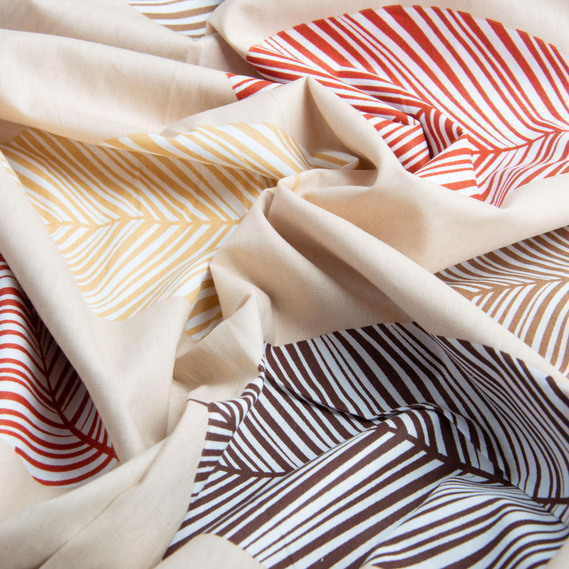 Ткань бязь ранфорс для постельного белья, хлопок, 130 гр/м2, 240 см 25300 V-13 Лист велик.беж, фото 2