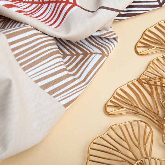 Ткань бязь ранфорс для постельного белья, хлопок, 130 гр/м2, 240 см 25300 V-13 Лист велик.беж, фото 4