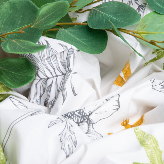 Тканина бязь ранфорс для постільної білизни, бавовна, 130 гр/м2, 240 см 21082846 V-3 Гербарій, фото 4