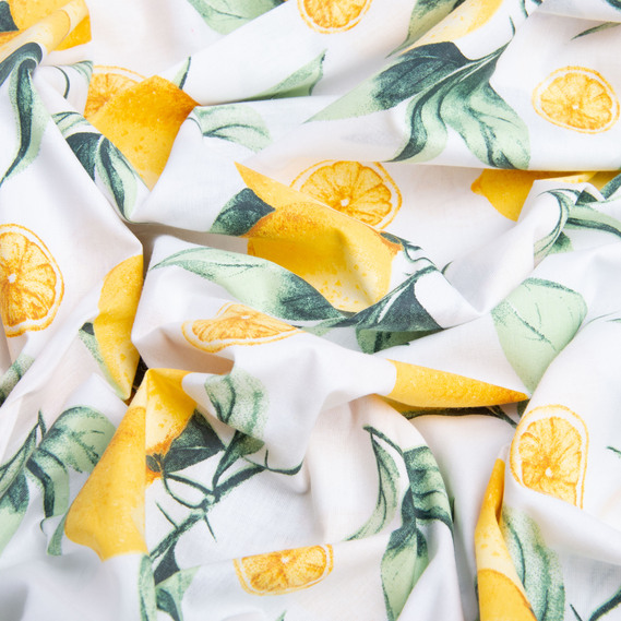 Тканина бязь ранфорс для постільної білизни, бавовна, 130 гр/м2, 240 см 24593 v-4 Лимон, фото 2