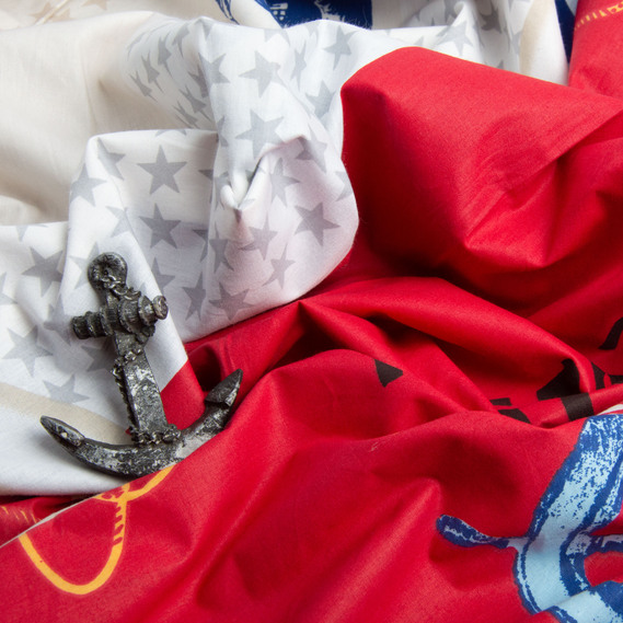 Тканина бязь ранфорс для постільної білизни, бавовна, 130 гр/м2, 240 см 18356 v-2 море, фото 6