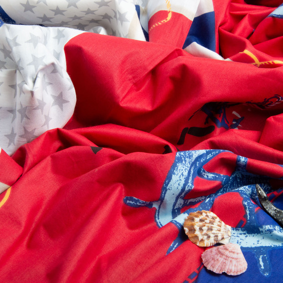 Тканина бязь ранфорс для постільної білизни, бавовна, 130 гр/м2, 240 см 18356 v-2 море, фото 7