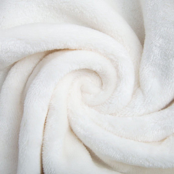 Тканина махрове полотно Велсофт щіл.326, м`яка тканина для пледів, халатів, піжам, покривал 1003 молоко, фото 1