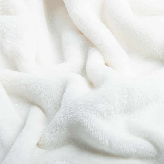 Тканина махрове полотно Велсофт щіл.326, м`яка тканина для пледів, халатів, піжам, покривал 1003 молоко, фото 3