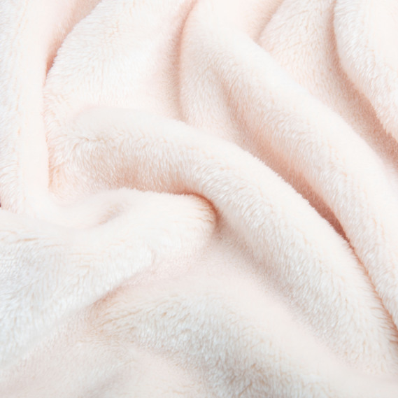 Ткань махровое полотно Велсофт пл.326, мягкая ткань для пледов, халатов, пижам, покрывал 1241 св/персик, фото 3
