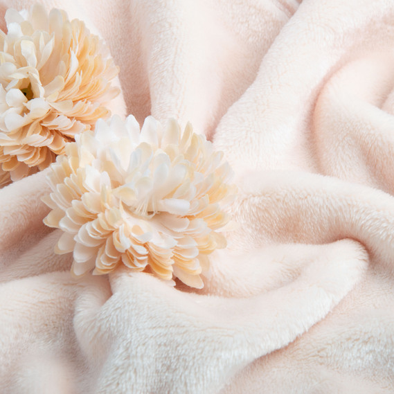 Ткань махровое полотно Велсофт пл.326, мягкая ткань для пледов, халатов, пижам, покрывал 1241 св/персик, фото 4