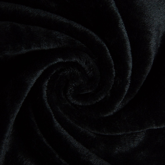 Ткань махровое полотно Велсофт пл.326, мягкая ткань для пледов, халатов, пижам, покрывал 1001 чорний, фото 1