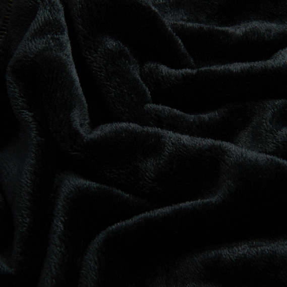 Ткань махровое полотно Велсофт пл.326, мягкая ткань для пледов, халатов, пижам, покрывал 1001 чорний, фото 3