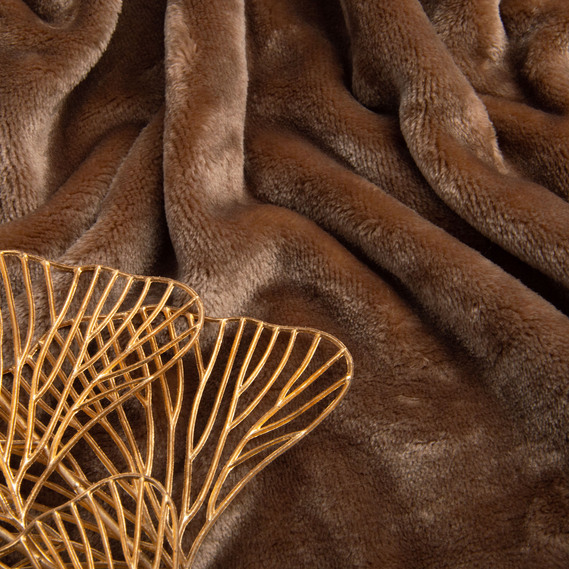 The fabric is plush velsoft fabric, 326 g/m², a soft material for blankets, robes, pajamas, and bedspreads 1253 т/беж, фото 4