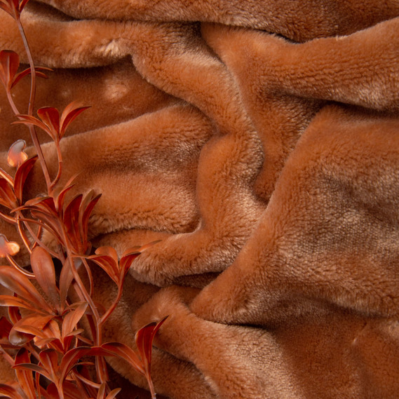 Тканина махрове полотно Велсофт щіл.326, м`яка тканина для пледів, халатів, піжам, покривал 1446 арахіс, фото 4