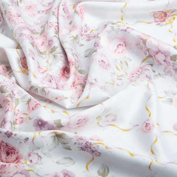 Тканина сатин для постільної білизни однотонна, щіл 130 гр/м2 210 ТС, бавовна, 240 см 23615 v-101 Троянда рожева, фото 3