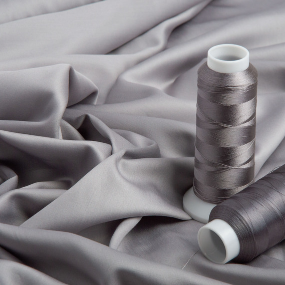 Тканина сатин для постільної білизни однотонна, щіл 130 гр/м2 210 ТС, бавовна, 240 см V-50 сірий, фото 3