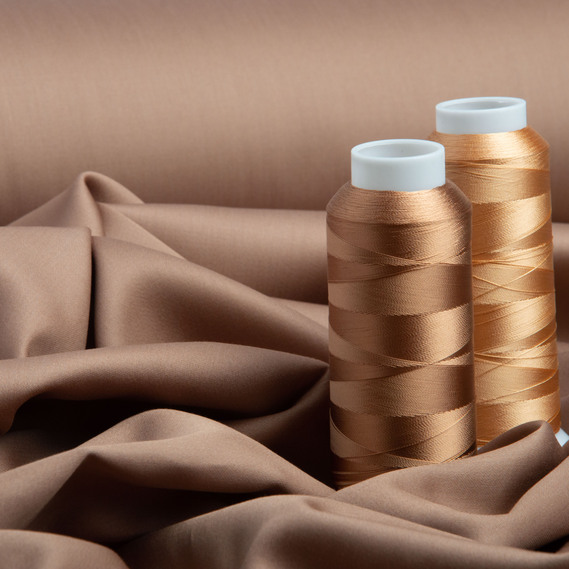 Тканина сатин для постільної білизни однотонна, щіл 130 гр/м2 210 ТС, бавовна, 240 см V-52 кава, фото 3