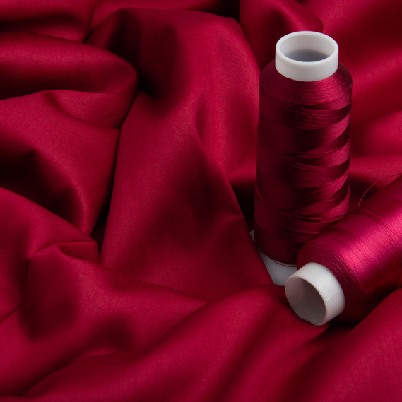 Ткань сатин для постельного белья однотонная, пл 130 гр/м2 210 ТС, хлопок, 240 см V-33 бордо, фото 3