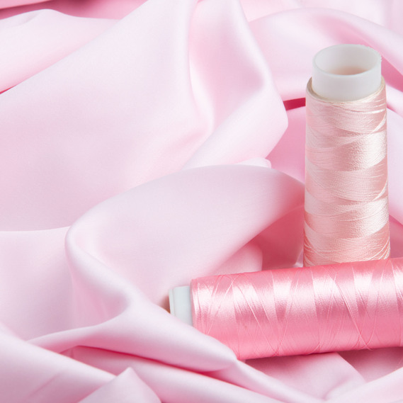 Тканина сатин для постільної білизни однотонна, щіл 130 гр/м2 210 ТС, бавовна, 240 см V-17 рожевий, фото 3