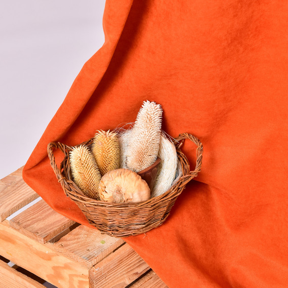 Тканина портьєрна однотонна Фонлук Canvas, шторна тканина, тканина для штор, штори, портьєри, гардіни, тканина для гардин V-107 цегла, фото 4