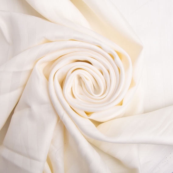 Satin Striped Fabric for Bed Linens V-14 молоко, фото 1