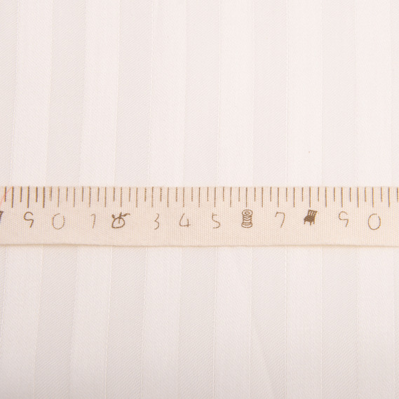 Satin Striped Fabric for Bed Linens V-14 молоко, фото 3