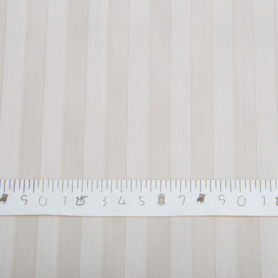 Тканина сатин для постільної білизни жакард смуга 1 см, бавовна, щіл 130 гр/м2, 240 см V-25 беж, фото 5