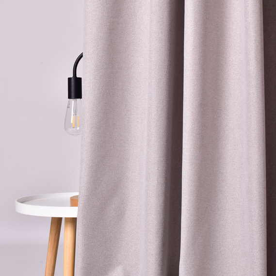 Ткань портьерная однотонная Блекаут Вулли, 280 см шторная ткань, ткань для штор, шторы, портьеры, гардины, ткань гардинная V-29 сірий/беж, фото 4