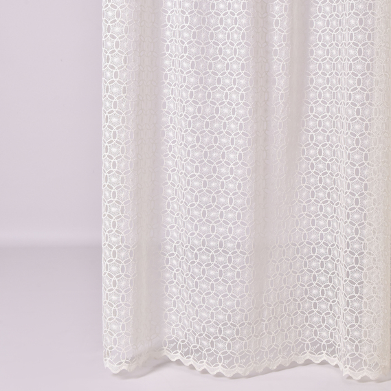 Ткань тюль сетка с вышивкой Куля V-krem, фото 1 Ткань тюль сетка с вышивкой Куля V-krem, фото 1