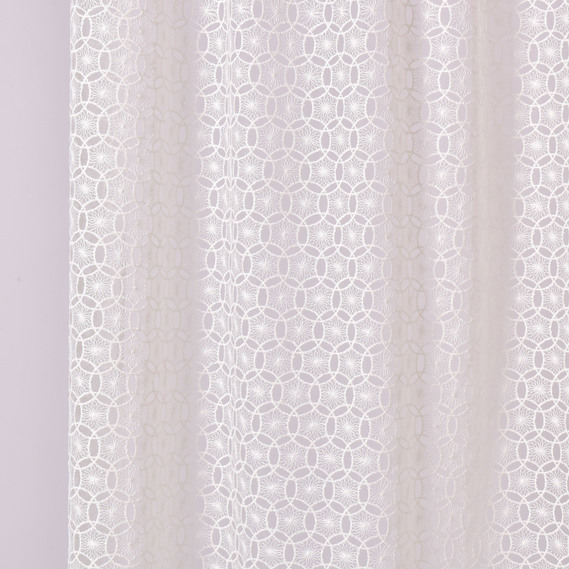 Ткань тюль сетка с вышивкой Куля V-krem, фото 2 Ткань тюль сетка с вышивкой Куля V-krem, фото 2