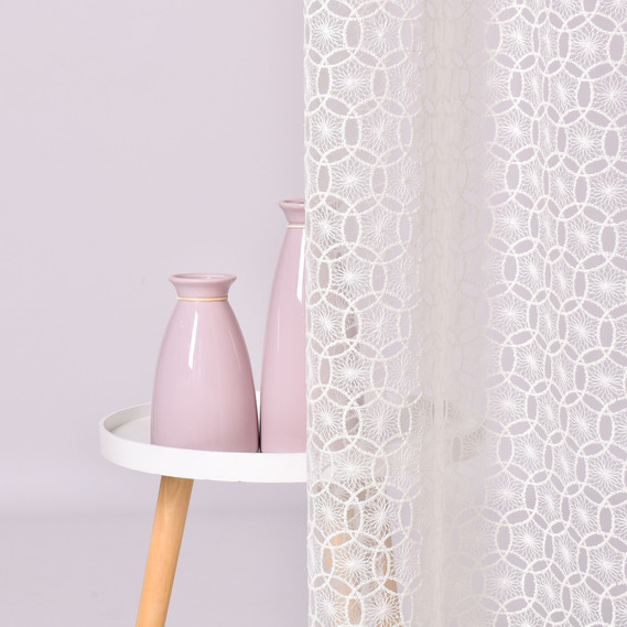 Ткань тюль сетка с вышивкой Куля V-krem, фото 4