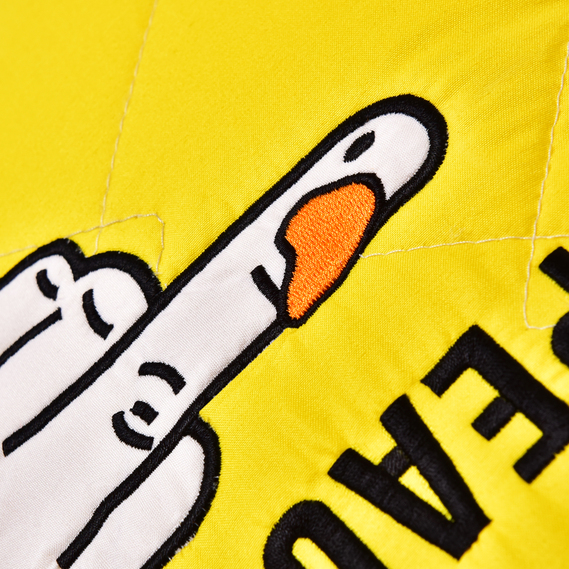 Подушка декоративная 40х40... DUCK IDEIA боевой гусь с вышивкой антиаллергенная жовтий, фото 8